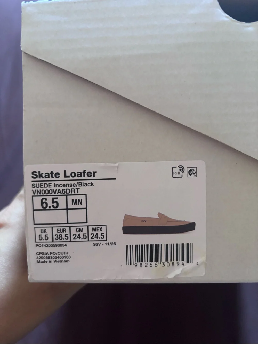 Vans Skate Loafer in Incense and Black